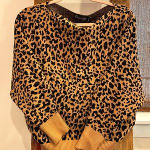 New York & Company Leopard Print Dolman Sweater